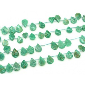 Бусины из амазонита капля 12*15мм, 17см, сет 15 бусин