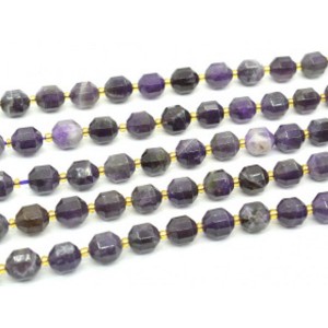 Бусины из аметиста граненые 9*10мм, 18см, 16 бусин