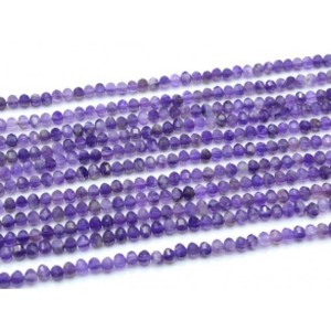 Бусины из аметиста рондель с гранями 7мм, 39см, 75 бусин Бусины из аметиста рондель с гранями 7мм, 39см, 75 бусин