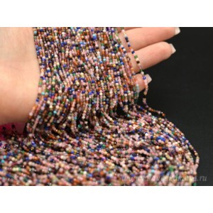 Бусины из самоцветов шарик гр.2мм, 39см, 201 бусина