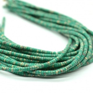 Бусины из варисцита (иск.) диски 4мм, цвет бирюзовый, 39см, 160 бусин