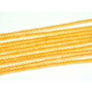 Бусины из горного хрусталя тонированного шарик 4мм цвет цитрин, 35см, 89 бусин