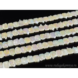 Бусины из жемчуга барокко прямоугольник 9*12мм белый, 40,5см, 45 бусин