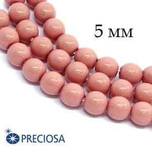 Жемчуг хрустальный Preciosa Maxima 5 мм Salmon Rose 10 штук Чехия