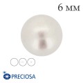 Жемчуг хрустальный Preciosa с несквозным полуотверстием 6 мм White (белый) 1 штука Чехия