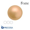 Жемчуг хрустальный Preciosa с несквозным полуотверстием 8 мм Gold 1 штука Чехия