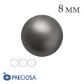 Жемчуг хрустальный Preciosa с несквозным полуотверстием 8 мм Dark Grey 1 штука Чехия