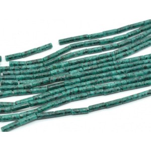 Бусины из кварца цилиндр 4*13мм цвет лазурный темный, 40см, 29 бусин