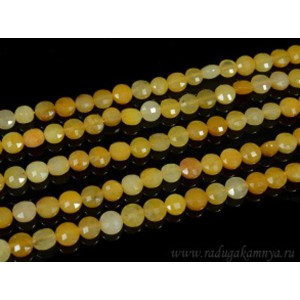 Бусины из кварца тонированного круг гр. 6мм цв.цитрин, 37,5см, 59 бусин Бусины из кварца тонированного круг гр. 6мм цв.цитрин, 37,5см, 59 бусин