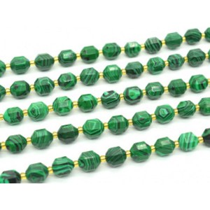 Бусины из малахита искусственного граненые 8*10мм, 19см, 17 бусин