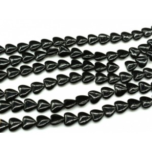 Бусины из оникса черного сердце 14*14мм, 36см, 28 бусин