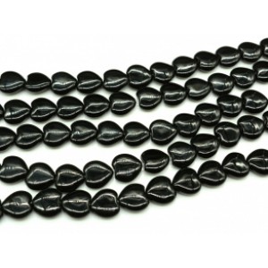 Бусины из оникса черного сердце 16*16мм, 35см, 24 бусины