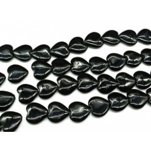 Бусины из оникса черного сердце 25*24мм, 36см, 16 бусин
