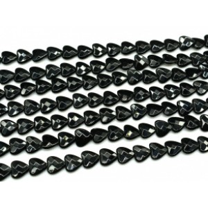 Бусины из оникса черного сердце гр.12*12мм, 36см, 33 бусины Бусины из оникса черного сердце гр.12*12мм, 36см, 33 бусины