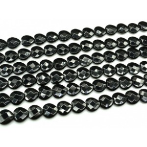 Бусины из оникса черного сердце гр.16*15мм, 36см, 25 бусин