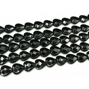 Бусины из оникса черного сердце гр.20*20мм, 38см, 20 бусин Бусины из оникса черного сердце гр.20*20мм, 38см, 20 бусин