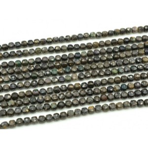 Бусины из опала черного кубик гр.5мм, 39см, 85 бусины