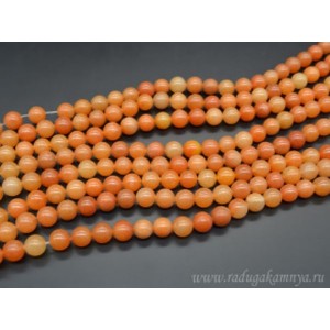 Бусины из сердолика искусственного шарик 10мм, 38,5см, 38 бусин