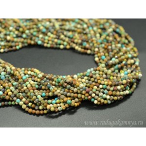 Бусины из хризоколлы шарик гр.3мм, 38см, 130 бусины