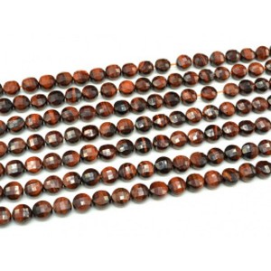 Бусины из бычьего глаза круг гр.10мм цвет шоколадный, 38см, 37 бусин