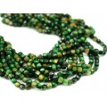 Бусины из тигрового глаза гуммигут кубик 5мм, цвет зеленый, 39см, 72 бусины
