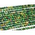 Бусины из тигрового глаза гуммигут кубик 7мм, цвет зеленый, 39см, 54 бусины
