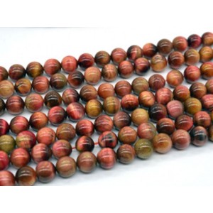 Бусины из тигрового глаза гуммигут шарик 12мм, 39см, 32 бусины цвет малиновый