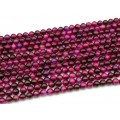 Бусины из тигрового глаза гуммигут шарик 6мм цвет малиновый, 37см, 60 бусин