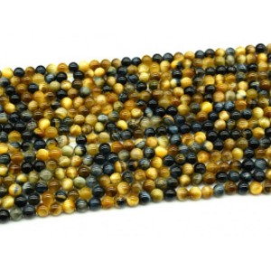Бусины из тигрового глаза гуммигут шарик 6мм цвет микс, 36см, 60 бусин