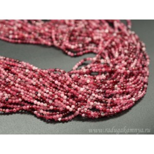 Бусины из турмалина розового искусственного шарик гр.2,3мм, 38см, 175 бусин Бусины из турмалина розового искусственного шарик гр.2,3мм, 38см, 175 бусин