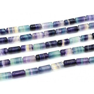 Бусины из флюорита цилиндр 8*16мм, 19,5см, сет 12 бусин