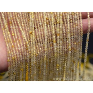 Бусины из агата волосатика "золотого" шарик гр.3мм, 33см, 117 бусин