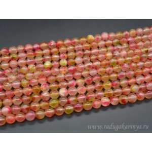 Бусины из халцедона искусственного шарик 10мм, 37см, 37 бусин