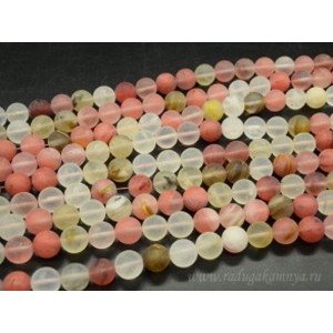 Бусины из халцедона искусственного шарик 12мм матовый, 39,5см, 32 бусины