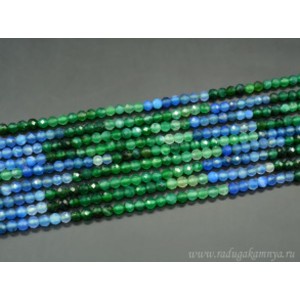 Бусины из халцедона искусственного шарик гр.4мм, 38см, 101 бусина