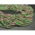 Бусины из рубина и изумруда искусственного шарик гр.3мм, 38,5см, 128 бусин