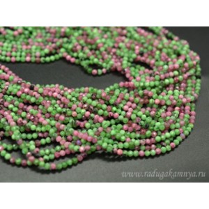 Бусины из рубина и изумруда искусственного шарик гр.3мм, 38,5см, 128 бусин Бусины из рубина и изумруда искусственного шарик гр.3мм, 38,5см, 128 бусин
