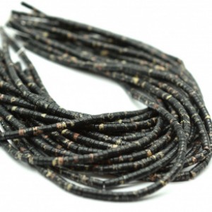 Бусины из варисцита (иск.) диски 4мм, цвет черный, 38,5см, 158 бусин