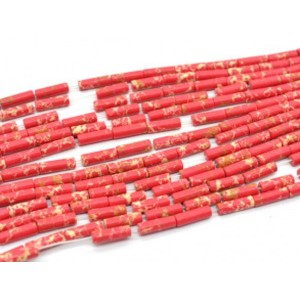 Бусины из варисцита (иск.) цилиндр 4*13мм, цвет малиновый, 39см, 30 бусин Бусины из варисцита (иск.) цилиндр 4*13мм, цвет малиновый, 39см, 30 бусин