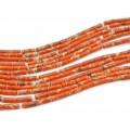 Бусины из варисцита (иск.) цилиндр 4*13мм, цвет оранжевый, 39см, 30 бусин