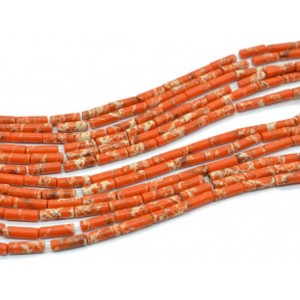 Бусины из варисцита (иск.) цилиндр 4*13мм, цвет оранжевый, 39см, 30 бусин Бусины из варисцита (иск.) цилиндр 4*13мм, цвет оранжевый, 39см, 30 бусин