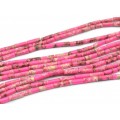 Бусины из варисцита (иск.) цилиндр 4*13мм, цвет розовый, 39см, 30 бусин