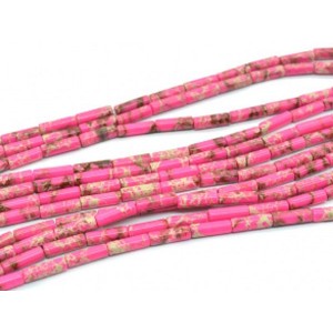 Бусины из варисцита (иск.) цилиндр 4*13мм, цвет розовый, 39см, 30 бусин Бусины из варисцита (иск.) цилиндр 4*13мм, цвет розовый, 39см, 30 бусин