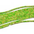 Бусины из варисцита (иск.) цилиндр 4*13мм, цвет салатовый, 39см, 30 бусин
