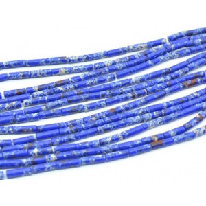 Бусины из варисцита (иск.) цилиндр 4*13мм, цвет синий, 39см, 30 бусин Бусины из варисцита (иск.) цилиндр 4*13мм, цвет синий, 39см, 30 бусин