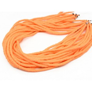 Бусины из каучука Африканские диски 4мм*0,4-1мм, цвет оранжевый светлый, 45см