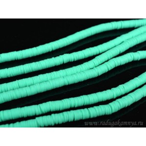 Бусины из каучука Африканские диски 6мм*0,9-1,2мм, цвет бирюзовый, 36см