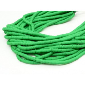 Бусины из каучука Африканские диски 6мм*0,9-1,2мм, цвет зеленый, 36см