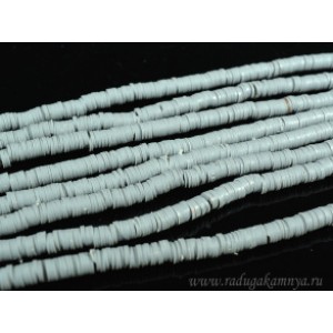 Бусины из каучука Африканские диски 6мм*0,9-1,2мм, цвет серый, 36см