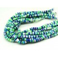 Бусины из каучука Африканские диски 6мм*0,9-1,2мм, цвет сине-зеленый, 36см